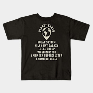 Planet Earth Full Address Kids T-Shirt